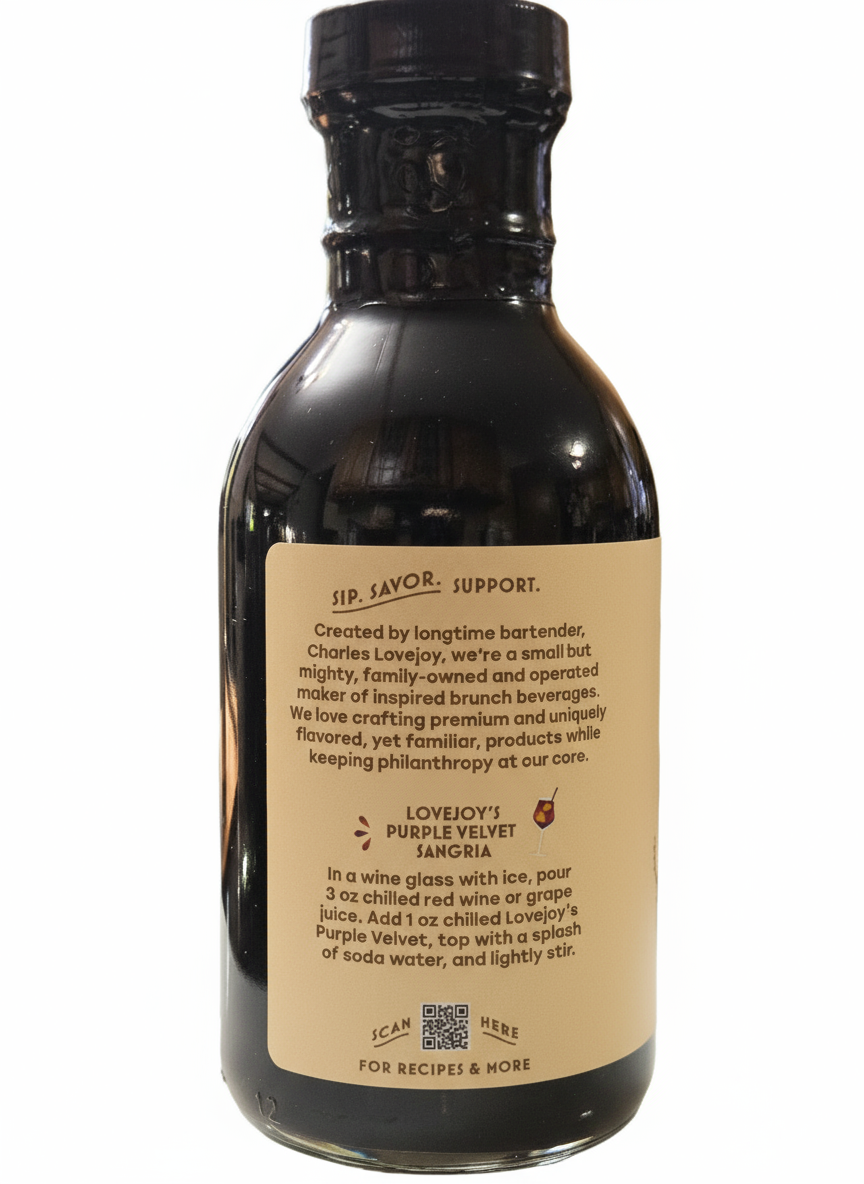 💜 Lovejoy’s Purple Velvet Craft Concentrate – Pomegranate Hibiscus Blueberry Cinnamon (12 fl oz) 2-Pack