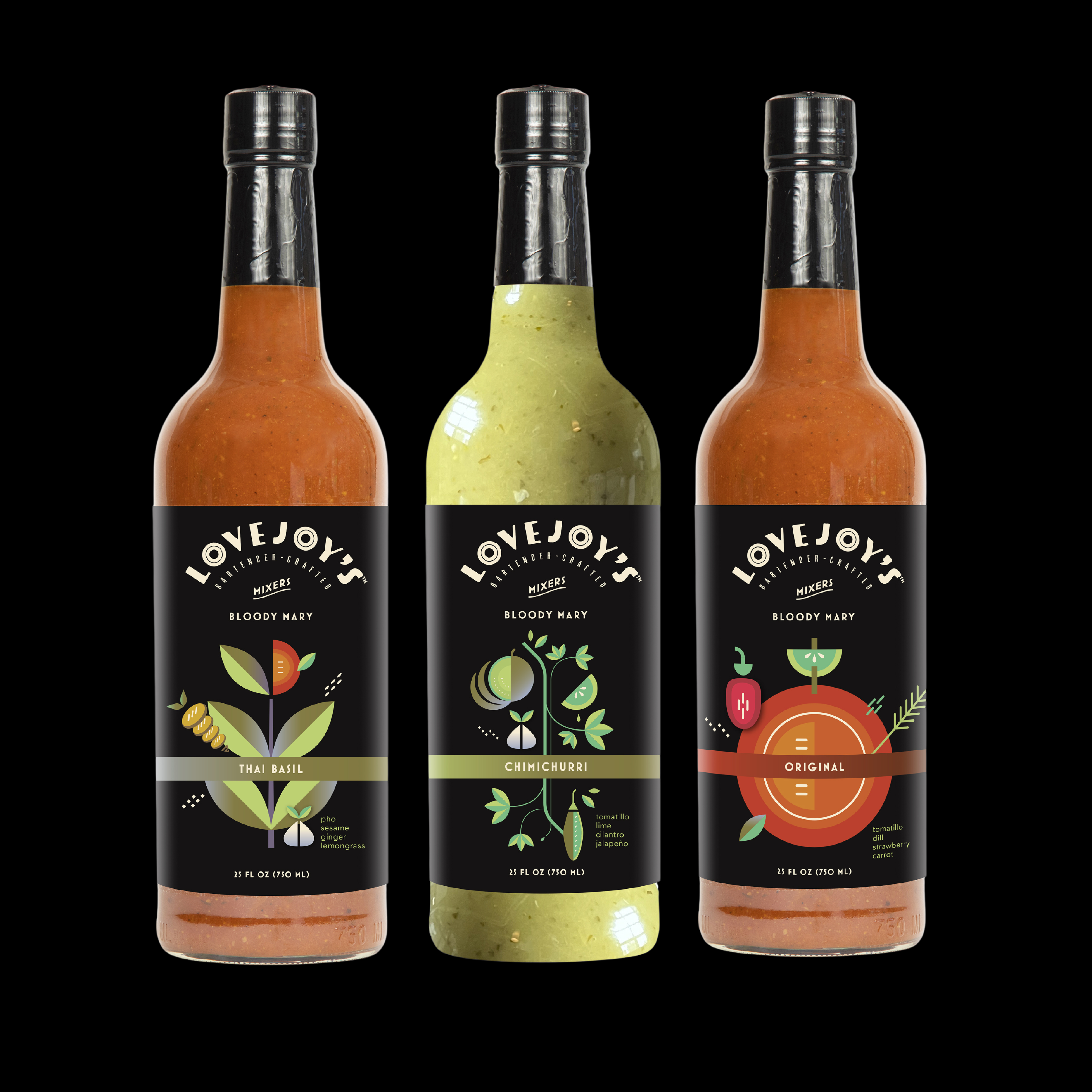 Lovejoy's Bloody Mary Mix | 3-Flavor Variety Pack (3 × 750 ml