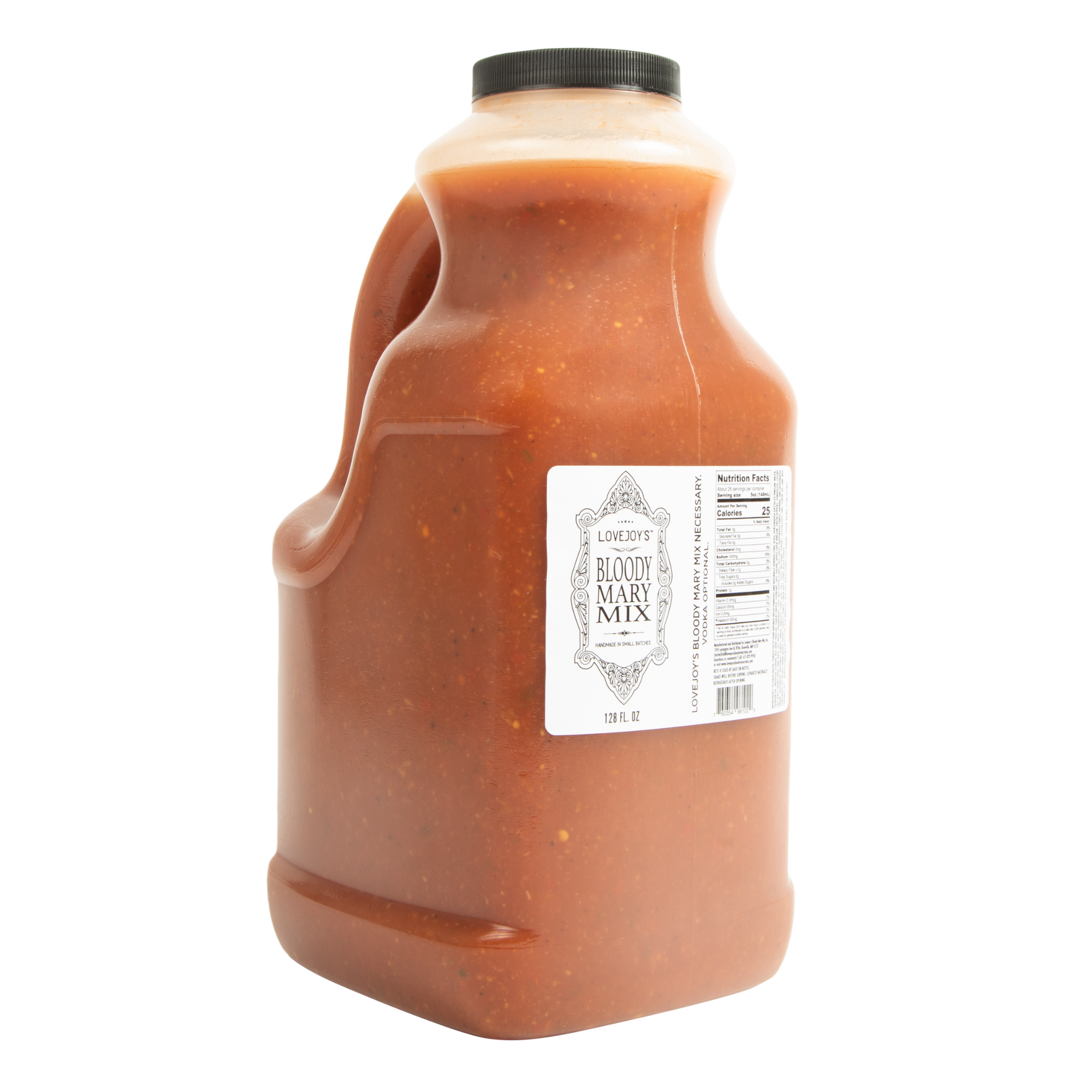 Lovejoy's 128 oz jug of 128oz Thai Basil Bloody Mary Mix.