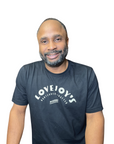 Founder, Charles Lovejoy wearing a Lovejoy's t-shirt.