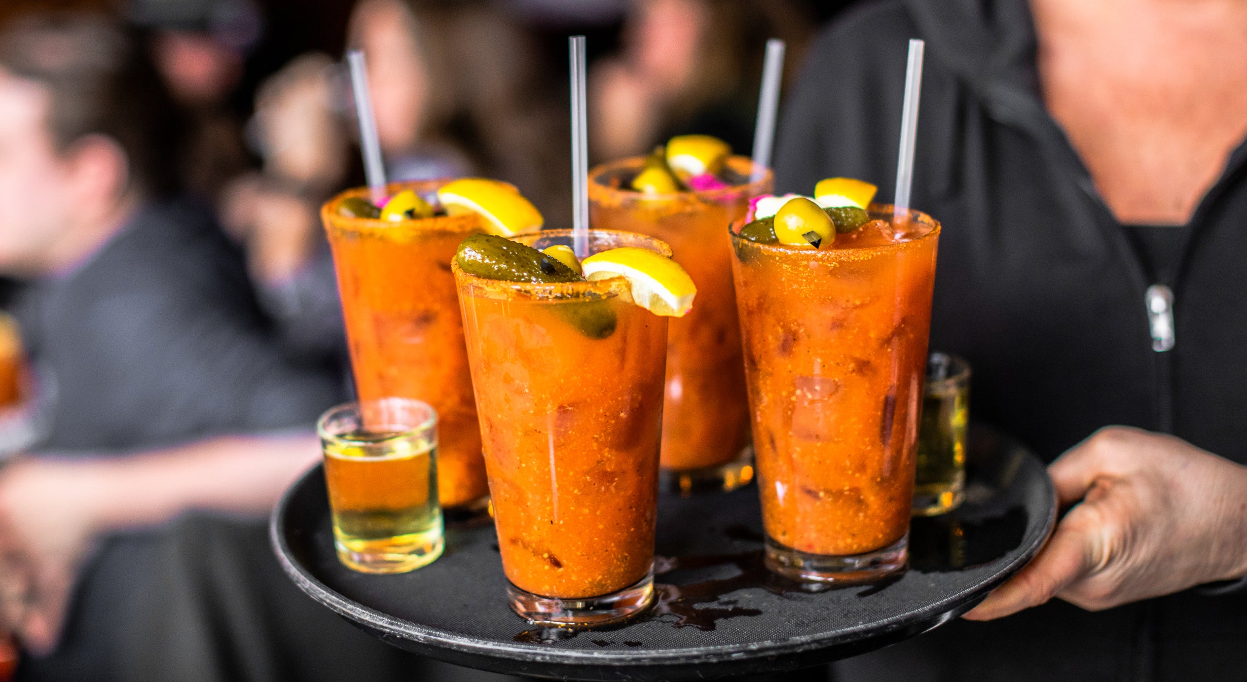 Tray of Lovejoy's Bloody Marys.