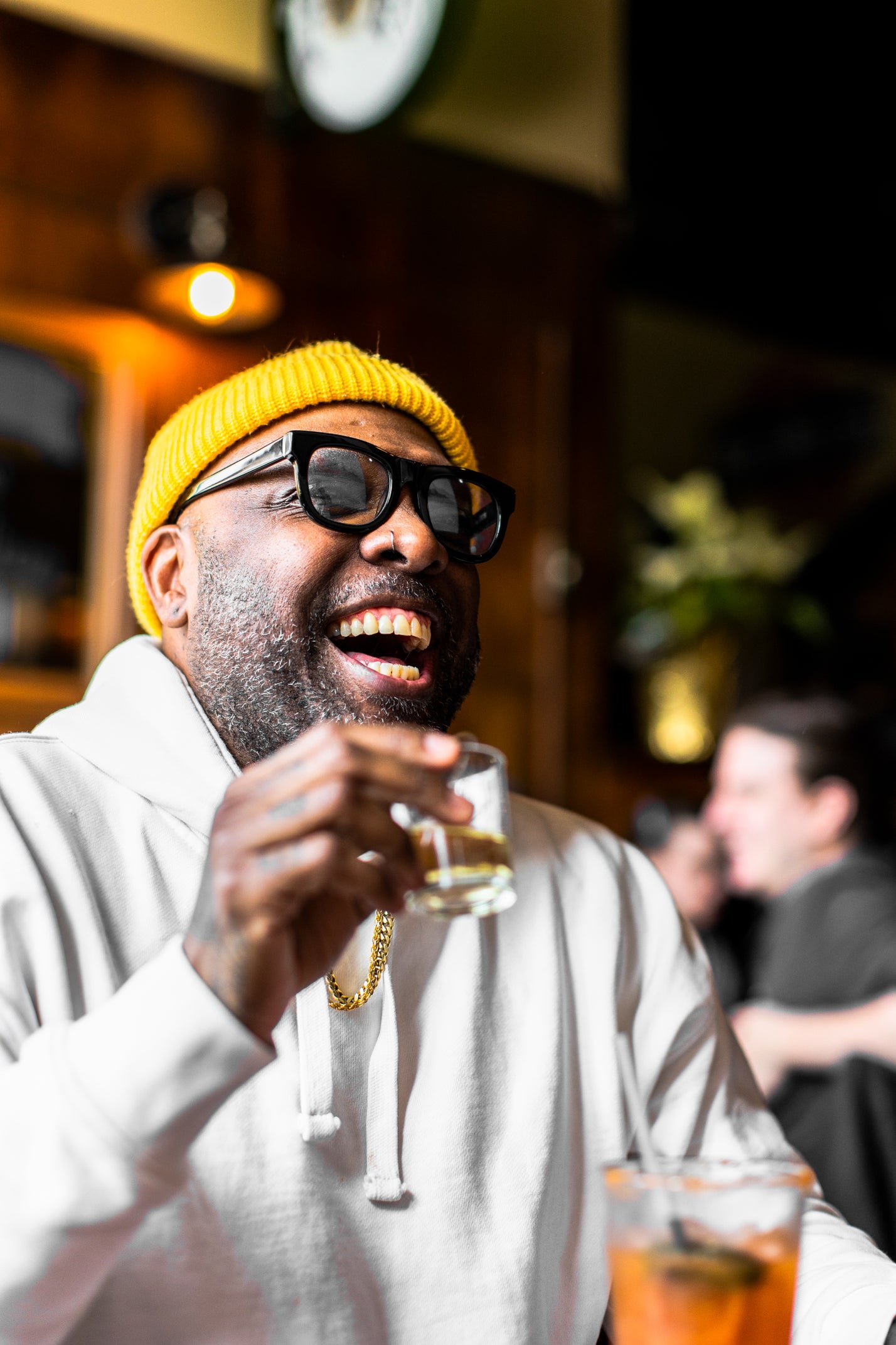 Founder Charles Lovejoy with bloody mary at brunch.